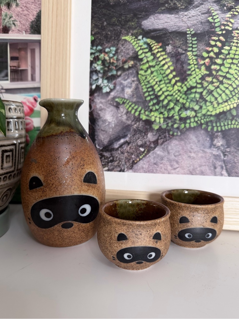 Cute Kawaii Tanuki Raccoon Sake Set